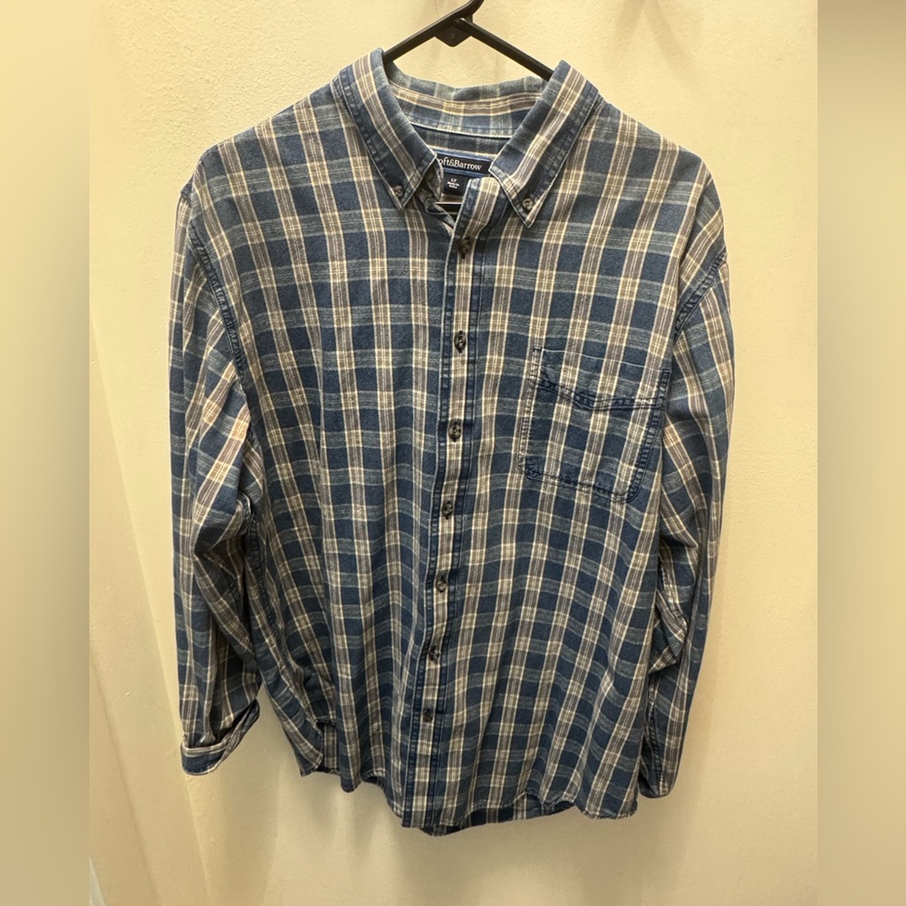Cotton Blue Plaid Casual Shirt LT